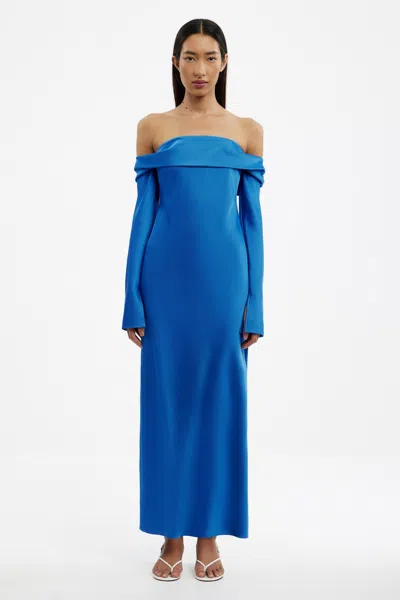 Significant Other Nadia Long Sleeve Maxi Dress In Blue