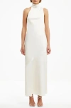 Significant Other Nadia One-shoulder Satin Cocktail Dress In White