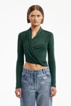 Significant Other Nailah Long Sleeve Top In Green