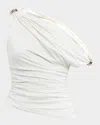 Significant Other Nala Draped One-shoulder Top In Chalk