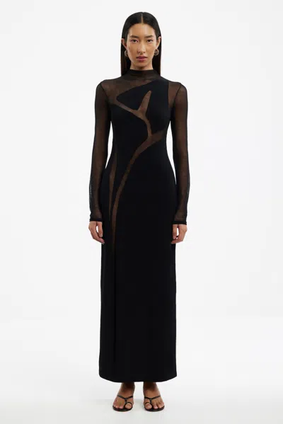 Significant Other Neyma Long Sleeve Maxi Dress In Black