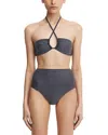 Significant Other Niah Embellished Bikini Top In Charcoal