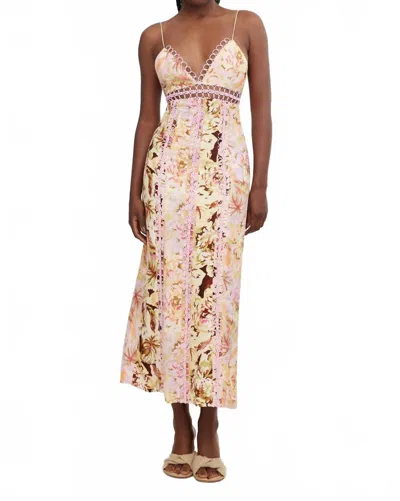 Significant Other Nicole Midi Dress In Jungle Mix / Pink In Multi