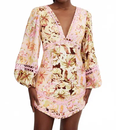 Significant Other Nicole Mini Dress In Jungle Mix / Pink In Neutral