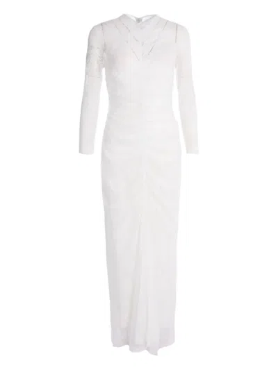 Significant Other Nida Long-sleeve Lace Maxi Dress In White