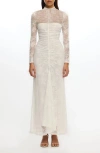 Significant Other Nida Long Sleeve Stretch Lace Gown In White