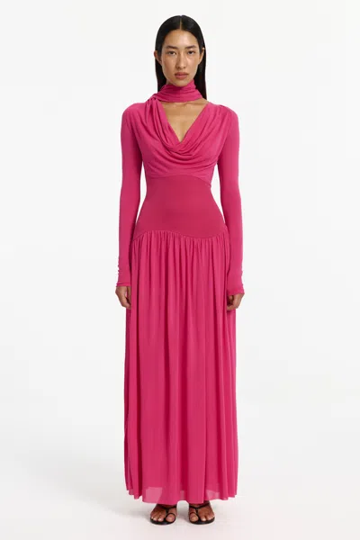 Significant Other Nirvana Long Sleeve Maxi Dress In Purple