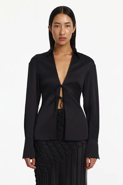 Significant Other Oceane Long Sleeve Top In Black