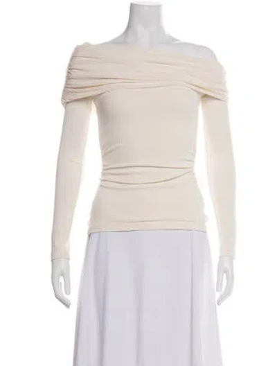 Pre-owned Significant Other Off-the-shoulder Long Sleeve Top In Neutrals