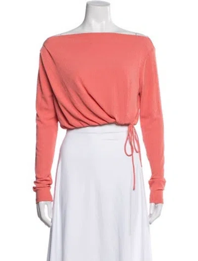 Pre-owned Significant Other Off-the-shoulder Long Sleeve Top In Pink