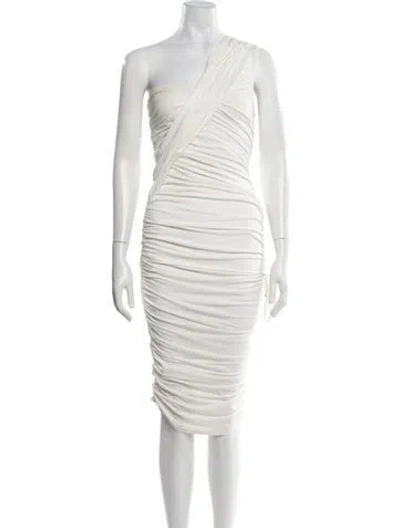 Pre-owned Significant Other One-shoulder Knee-length Dress In Neutrals