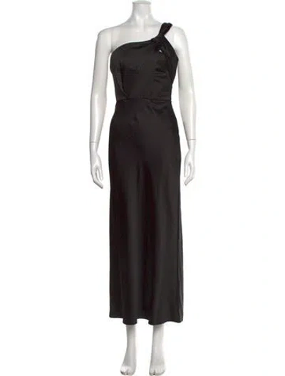 Pre-owned Significant Other One-shoulder Long Dress In Black