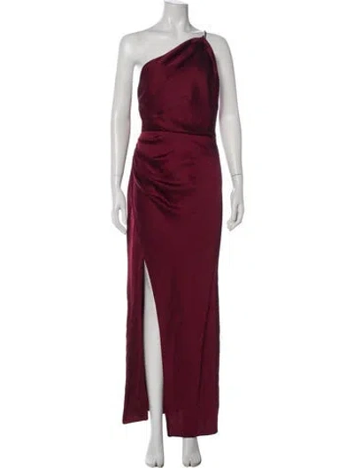 Pre-owned Significant Other One-shoulder Long Dress In Burgundy