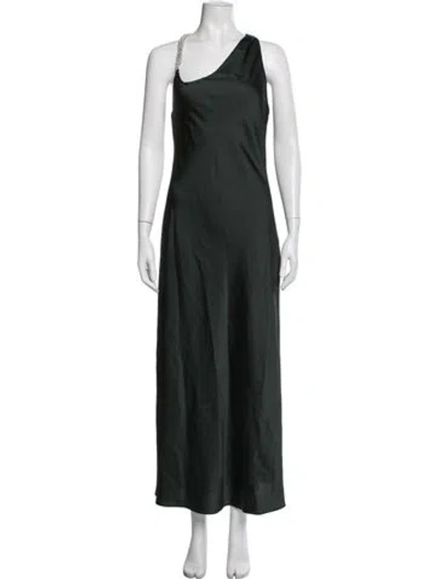Pre-owned Significant Other One-shoulder Long Dress In Green