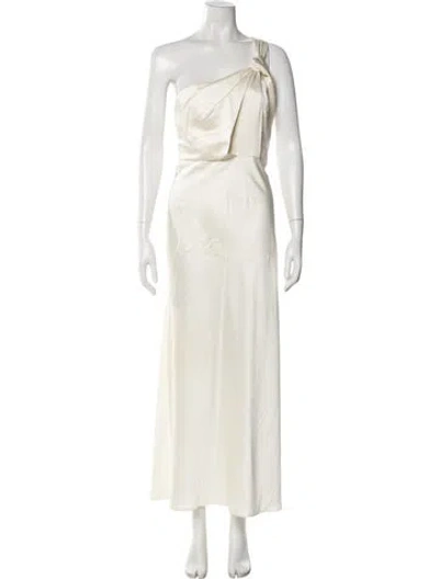 Pre-owned Significant Other One-shoulder Long Dress In Neutral