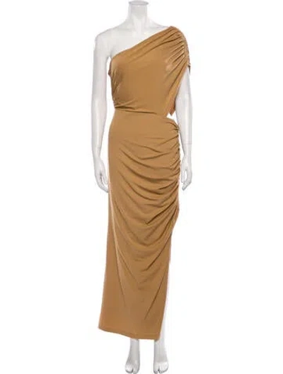 Pre-owned Significant Other One-shoulder Long Dress In Neutral