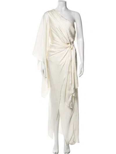 Pre-owned Significant Other One-shoulder Long Dress In Neutrals