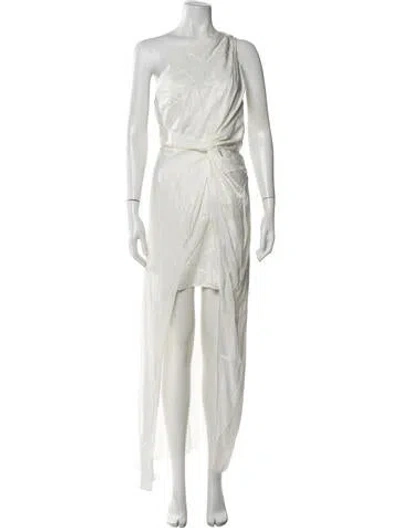 Pre-owned Significant Other One-shoulder Long Dress In Neutrals
