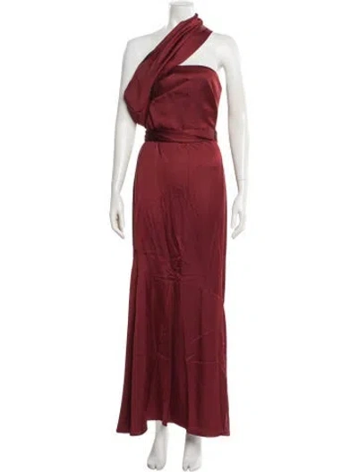 Pre-owned Significant Other One-shoulder Long Dress W/ Tags In Burgundy