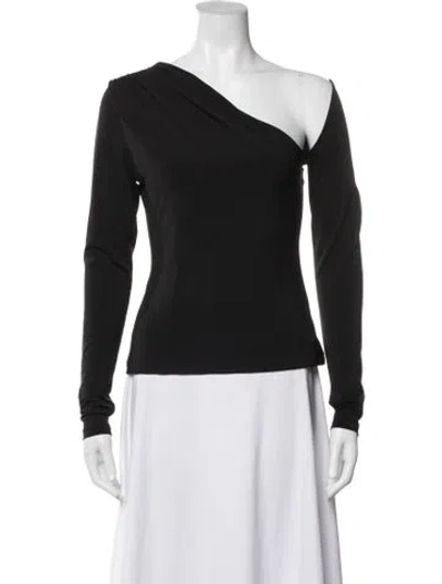 Pre-owned Significant Other One-shoulder Long Sleeve Top In Black