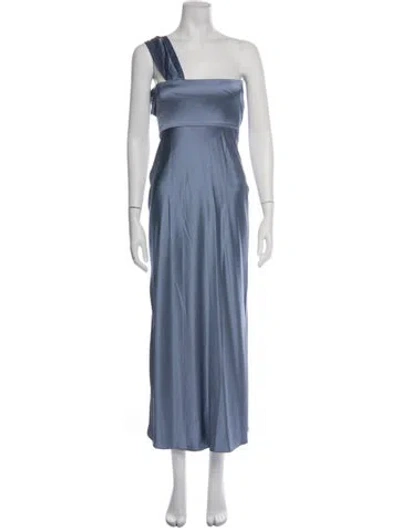 Pre-owned Significant Other One-shoulder Midi Length Dress In Blue