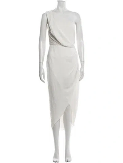 Pre-owned Significant Other One-shoulder Midi Length Dress In White