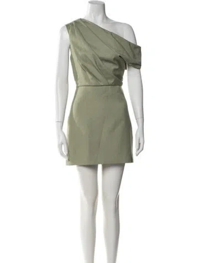 Pre-owned Significant Other One-shoulder Mini Dress In Green