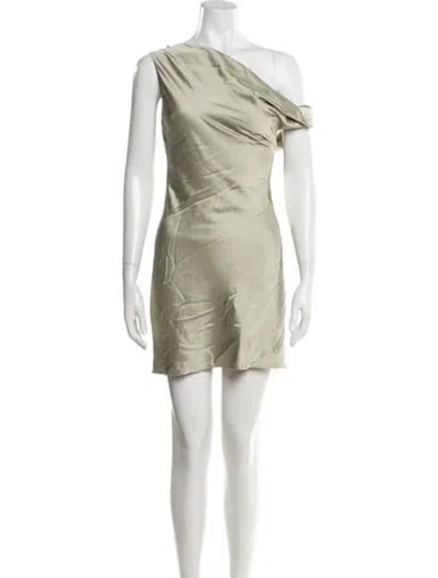 Pre-owned Significant Other One-shoulder Mini Dress In Green