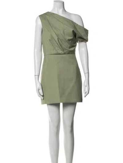 Pre-owned Significant Other One-shoulder Mini Dress In Green