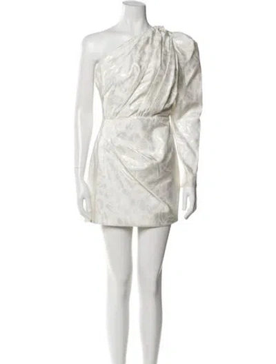 Pre-owned Significant Other One-shoulder Mini Dress In Neutral