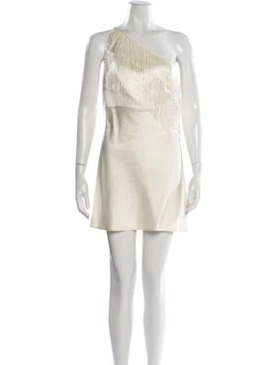 Pre-owned Significant Other One-shoulder Mini Dress In Neutrals