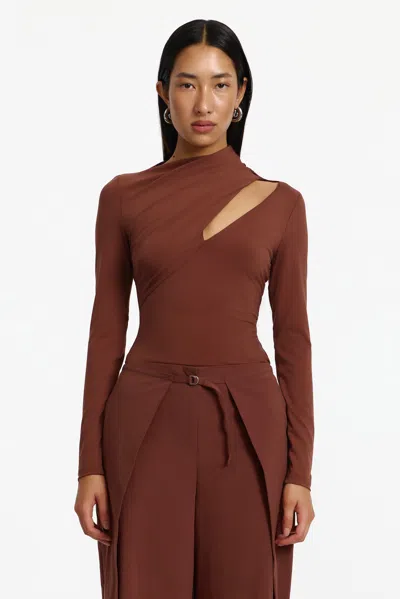 Significant Other Orlyn Long Sleeve Top In Brown