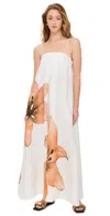 Significant Other Parisa Placed Floral Strapless Linen Maxi Dress In Tigerlily