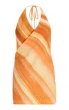 Significant Other Patrice Striped Halter Dress In Orange