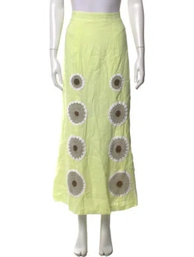 Pre-owned Significant Other Patterned Long Skirt In Green