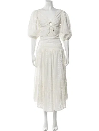 Pre-owned Significant Other Patterned Midi Length Dress In Neutrals