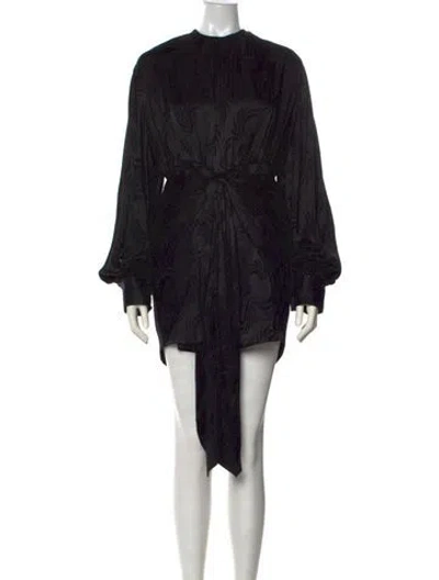 Pre-owned Significant Other Patterned Mini Dress In Black