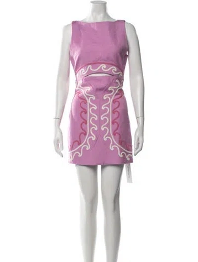Pre-owned Significant Other Patterned Mini Dress In Purple