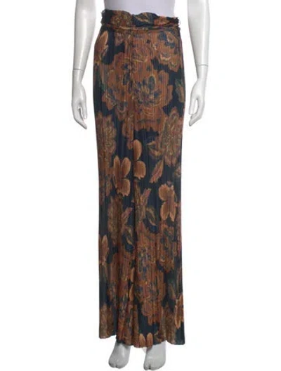 Pre-owned Significant Other Patterned Wide Leg Pants In Black