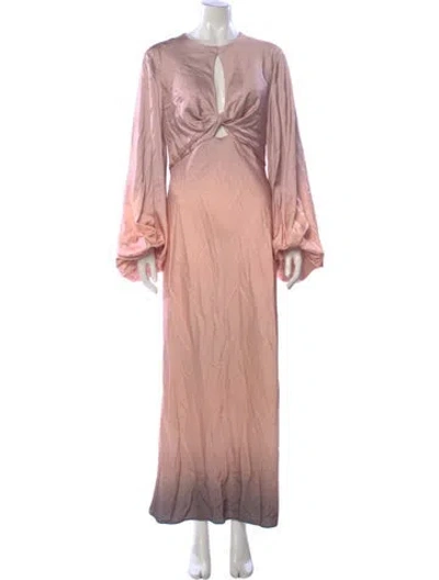 Pre-owned Significant Other Plunge Neckline Long Dress In Pink