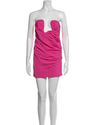 Pre-owned Significant Other Plunge Neckline Mini Dress In Pink