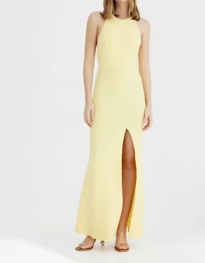 Significant Other Poet High Neck Dress In Lemon In Yellow