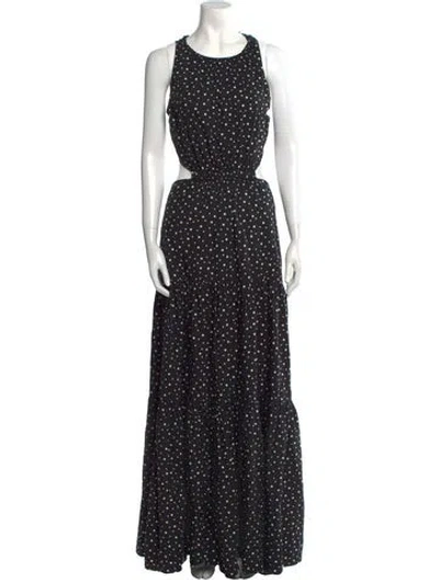 Pre-owned Significant Other Polka Dot Print Long Dress In Black