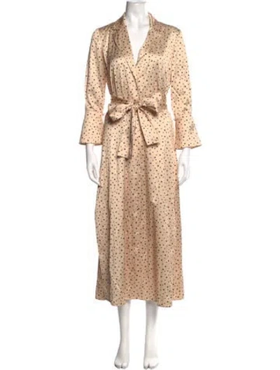 Pre-owned Significant Other Polka Dot Print Long Dress In Neutrals