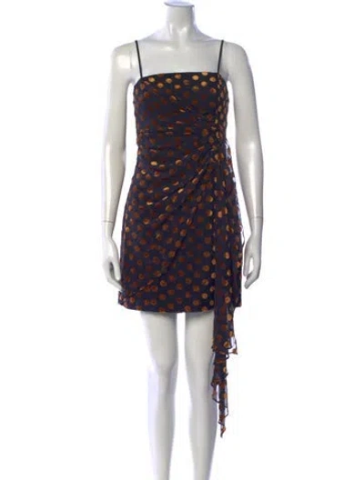 Pre-owned Significant Other Polka Dot Print Mini Dress In Blue