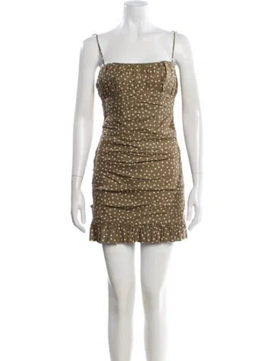Pre-owned Significant Other Polka Dot Print Mini Dress In Green