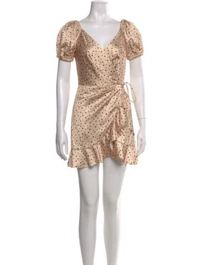 Pre-owned Significant Other Polka Dot Print Mini Dress In Neutral