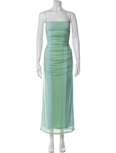 Pre-owned Significant Other Printed Long Dress In Green