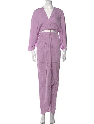 Pre-owned Significant Other Printed Long Dress In Purple
