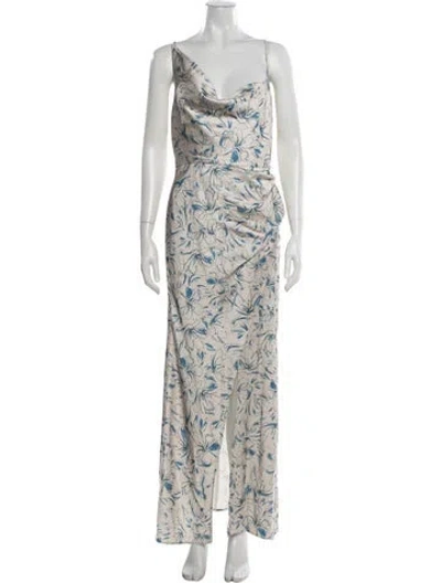 Pre-owned Significant Other Printed Long Dress W/ Tags In White